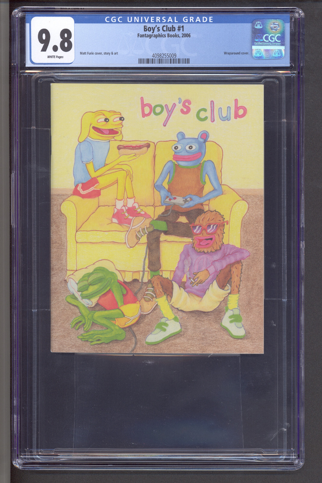 Boys Club #1 First Appearance of Pepe the Frog CGC 9.8 NM+ / M Matt Furie