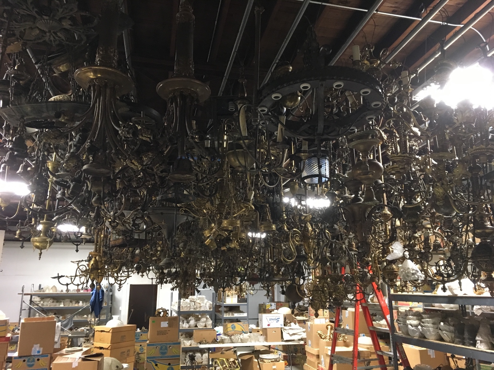 Lifetime 30 Year Collection of Antique Lighting Lamps Light Fixtures Shades Part