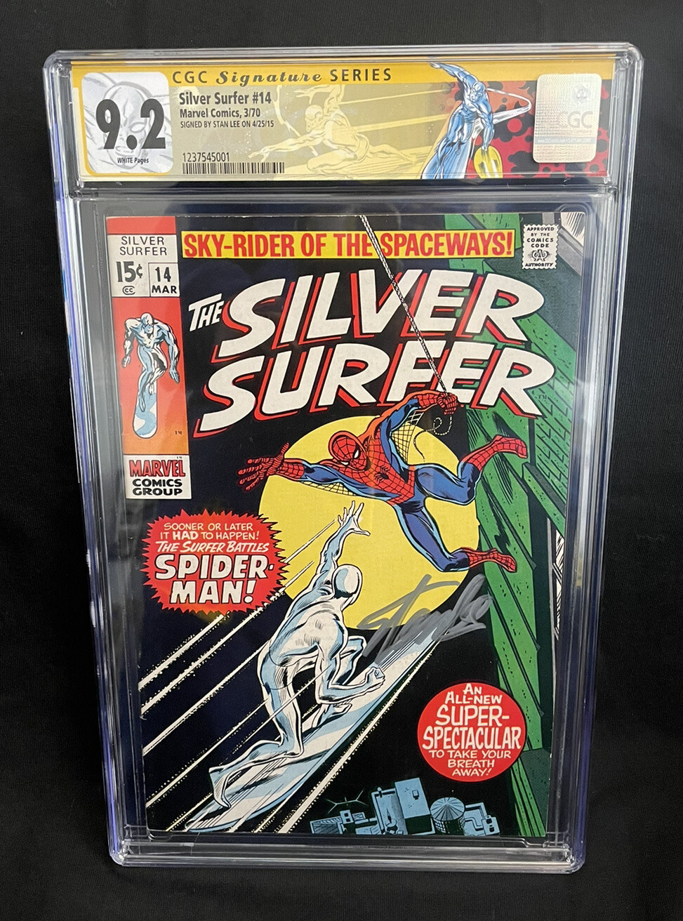Silver Surfer #14 CGC SS 9.2 WP Signed By STAN LEE *Spider-Man Appearance* Silver Surfer #14 CGC SS 9.2 WP Signed By STAN LEE *Spider-Man Appearance*