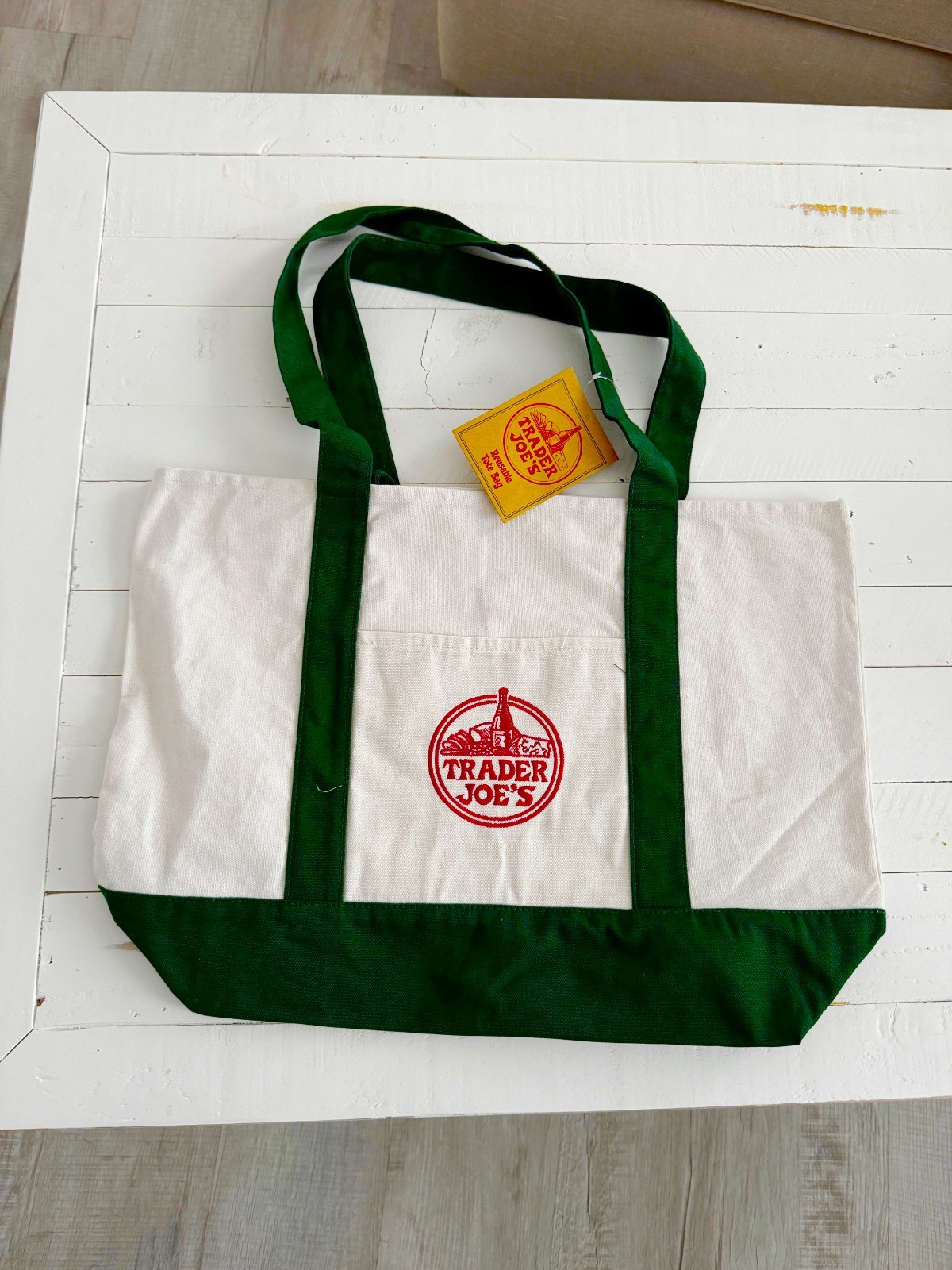 NEW 2026 edition GREEN Trader Joe's Tote Bag. Tag still attached NEW 2026 edition GREEN Trader Joe's Tote Bag. Tag still attached