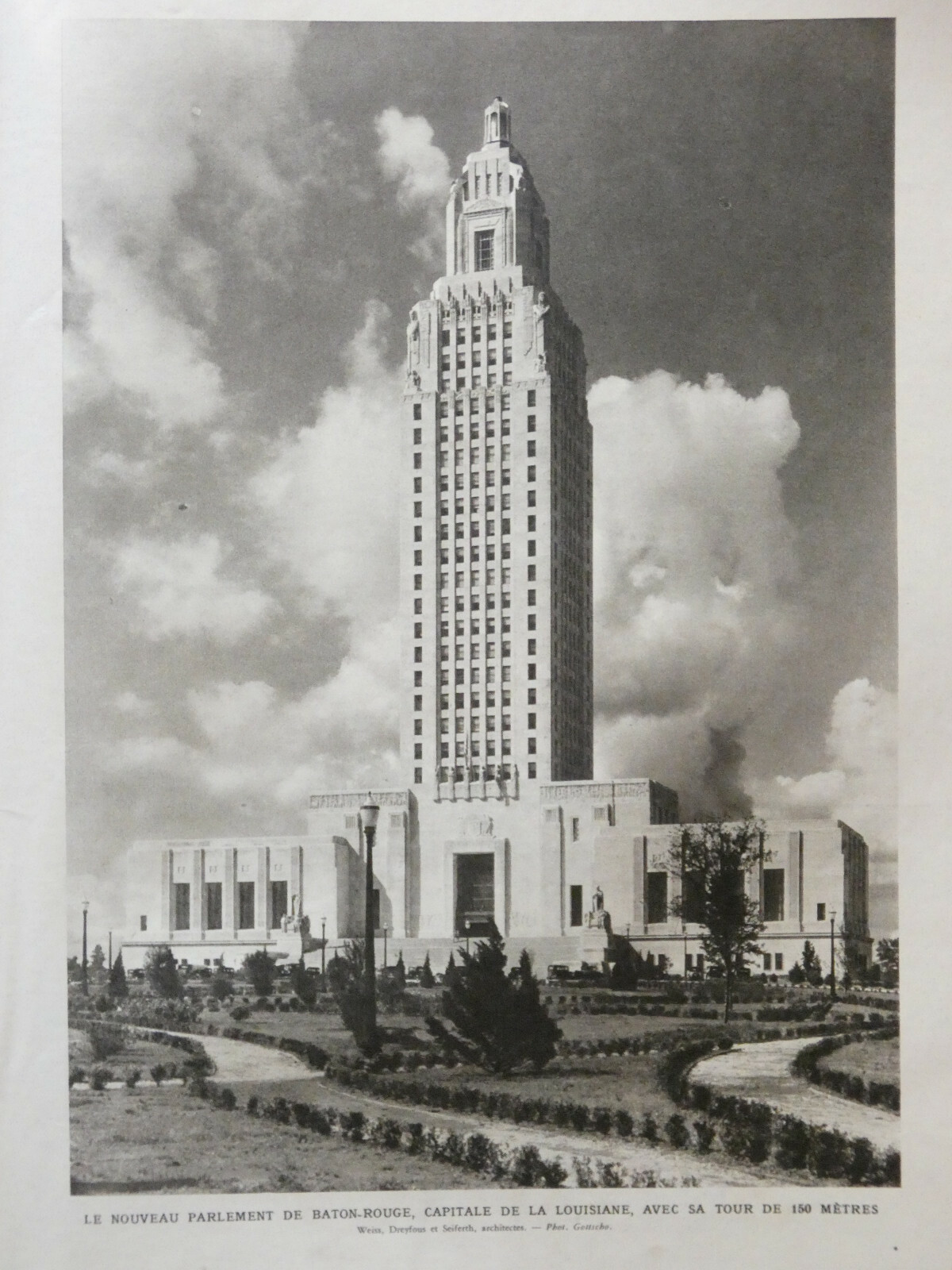 PRESS ARTICLE 1934 THE PARLIAMENT OF BATON-ROUGE - CAPITAL OF LOUISIANA