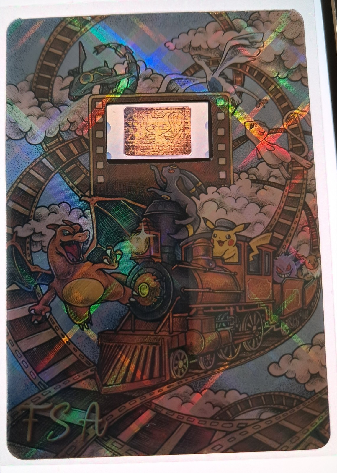 1 OF 1 Ancient Mew Pokemon Movie 35mm Film Cell FAN ART UNLICENSED FSA HOLDER 1 OF 1 Ancient Mew Pokemon Movie 35mm Film Cell FAN ART UNLICENSED FSA HOLDER