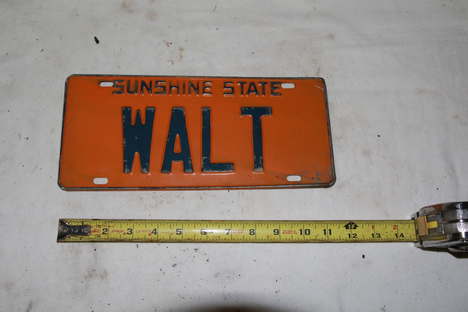 WALT Sunshine State FLORIDA License Plate RARE Vintage Disney LoOk Disneyworld