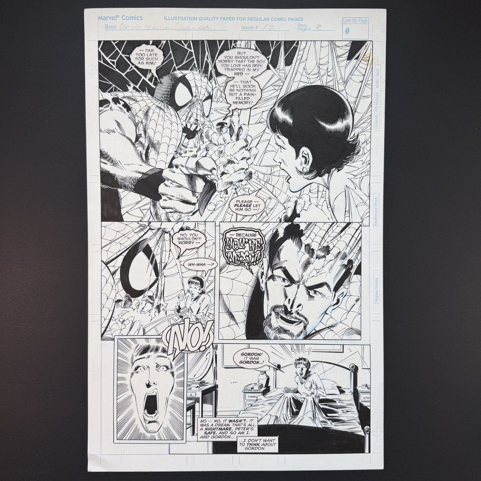 Spider-Man Original Comic Art VILLAIN REVEAL Untold Tales 12 Marvel 1996 Olliffe Spider-Man Original Comic Art VILLAIN REVEAL Untold Tales 12 Marvel 1996 Olliffe