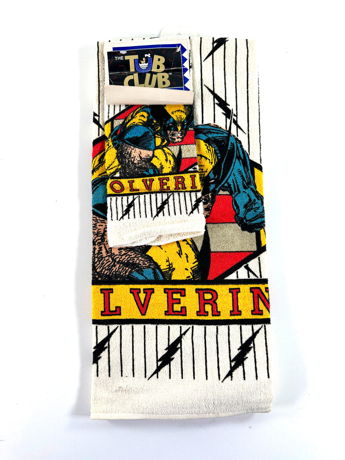 RARE vtg 90's Marvel COmics Wolverine TUB CLUB towel set NICE