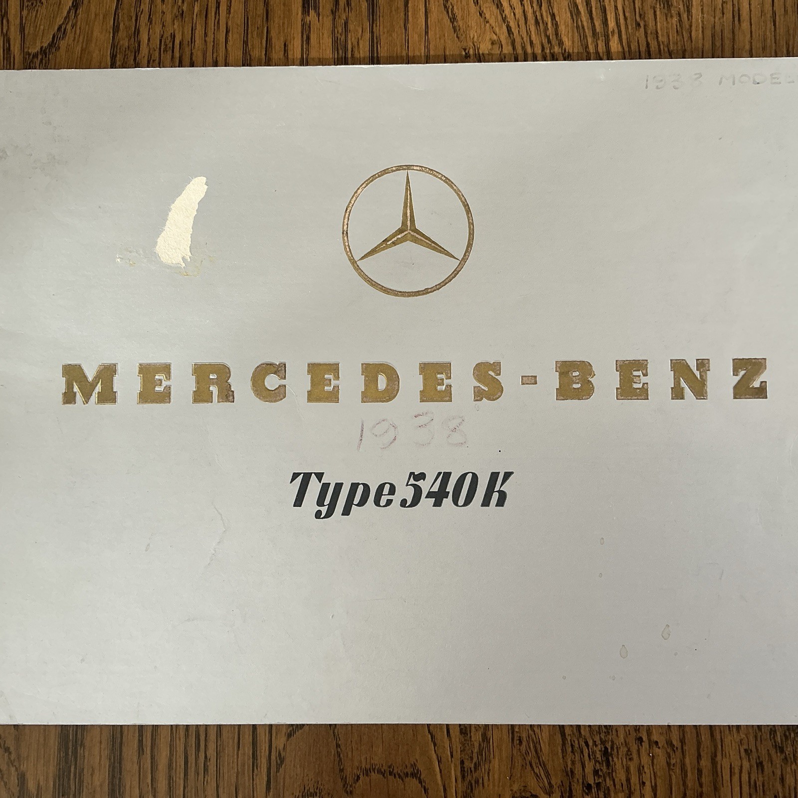 1938 MERCEDES BENZ TYPE 540K 540 K PRE WAR PREWAR BROCHURE
