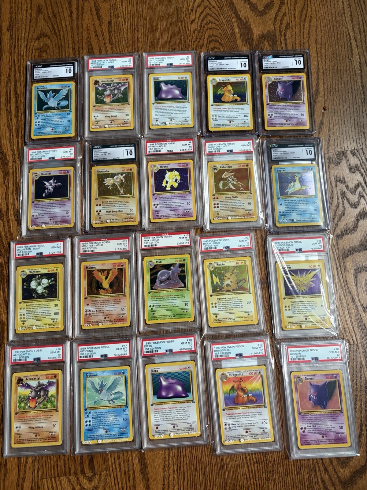 1999 Pokémon Fossil 1st Edition PSA / CGC 10 Master Set 1-62