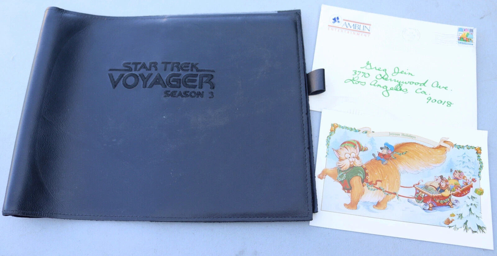 Greg Jein Star Trek Voyager TV Show Season 3 Cast & Crew Leather Folder RARE Greg Jein Star Trek Voyager TV Show Season 3 Cast & Crew Leather Folder RARE
