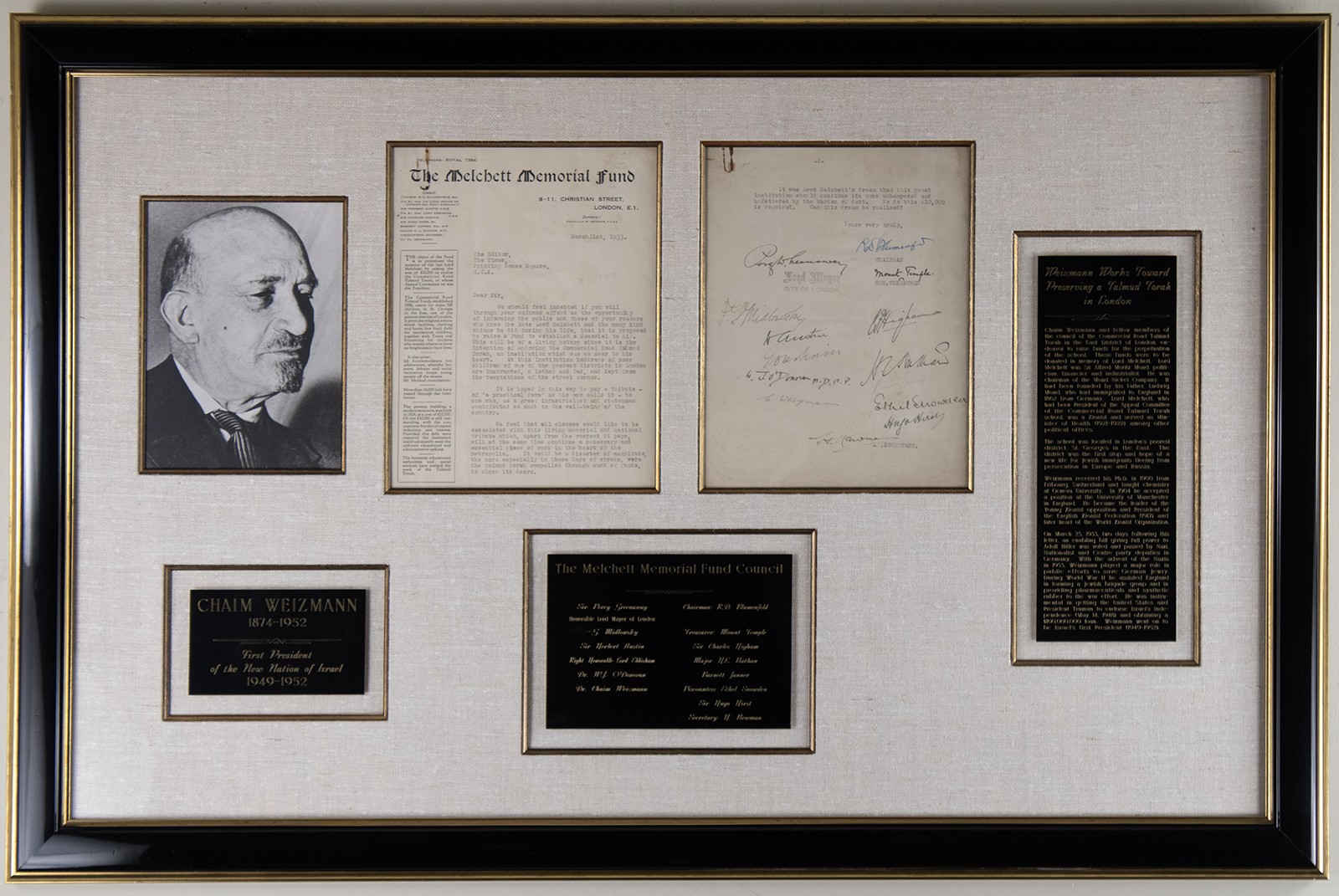 CHAIM WEIZMANN (ISRAEL) - TYPED LETTER SIGNED 03/21/1933 WITH CO-SIGNERS