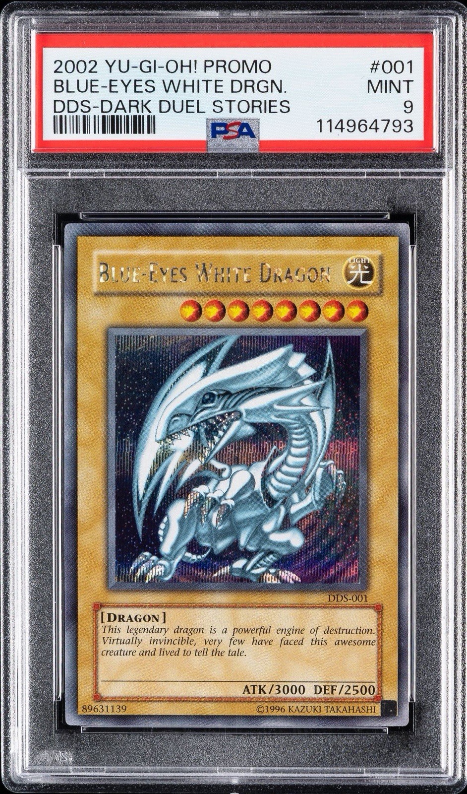 Blue-Eyes White Dragon DDS-001 Secret Rare PSA 9