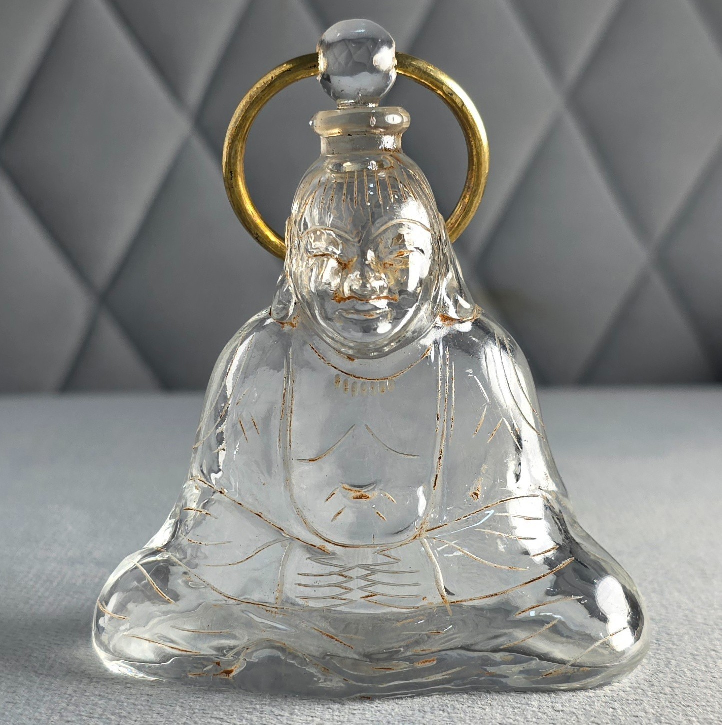 C1920 ULTRA RARE OLD VINTAGE HOUBIGANT BUDDHA PERFUME BOTTLE ANTIQUE BACCARAT C1920 ULTRA RARE OLD VINTAGE HOUBIGANT BUDDHA PERFUME BOTTLE ANTIQUE BACCARAT