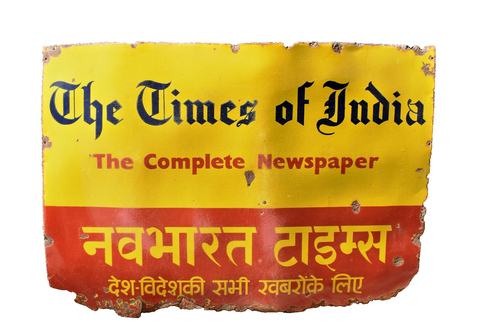 Vintage Times of India Porcelain Enamel Sign 48x32