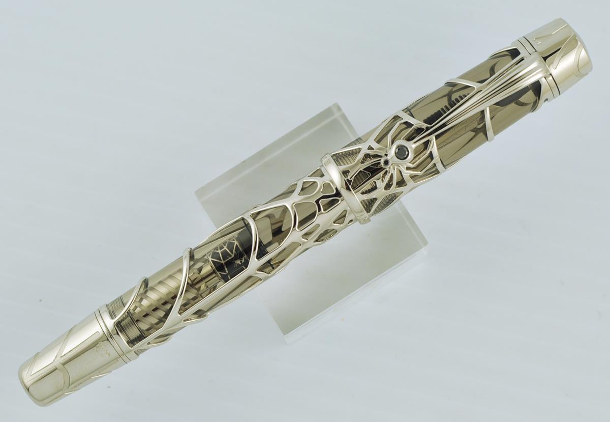 MONTBLANC BLACK WIDOW LIMITED EDITION 88 SOLID WHITE GOLD SKELETON FOUNTAIN PEN MONTBLANC BLACK WIDOW LIMITED EDITION 88 SOLID WHITE GOLD SKELETON FOUNTAIN PEN