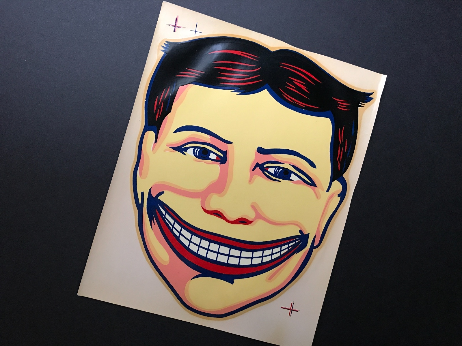 Vintage CONEY ISLAND STEEPLECHASE PARK FUNNY FACE DECAL / Rare, Mint / 9 Vintage CONEY ISLAND STEEPLECHASE PARK FUNNY FACE DECAL / Rare, Mint / 9