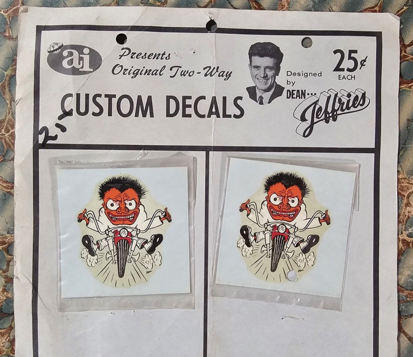Vintage Decal Counter Display Dean Jeffries 1960s Chopper Hot Rod Custom Car old Vintage Decal Counter Display Dean Jeffries 1960s Chopper Hot Rod Custom Car old