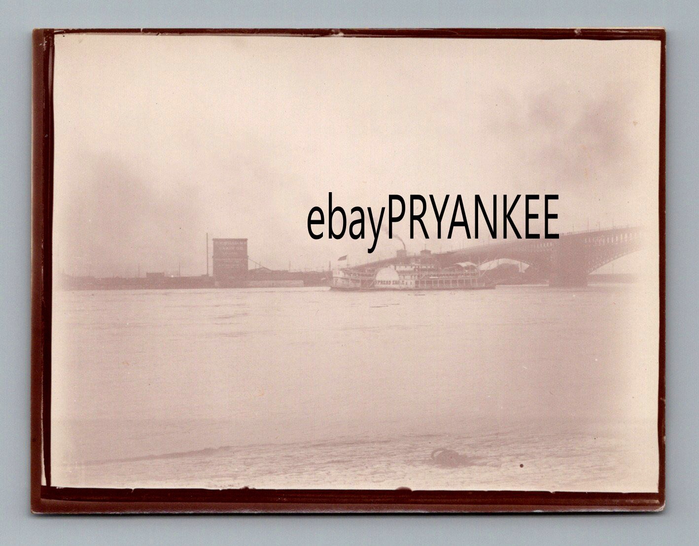 1904 Antique ST LOUIS Unpublished Photo / SPREAD EAGLE Steamboat at EADS BRIDGE