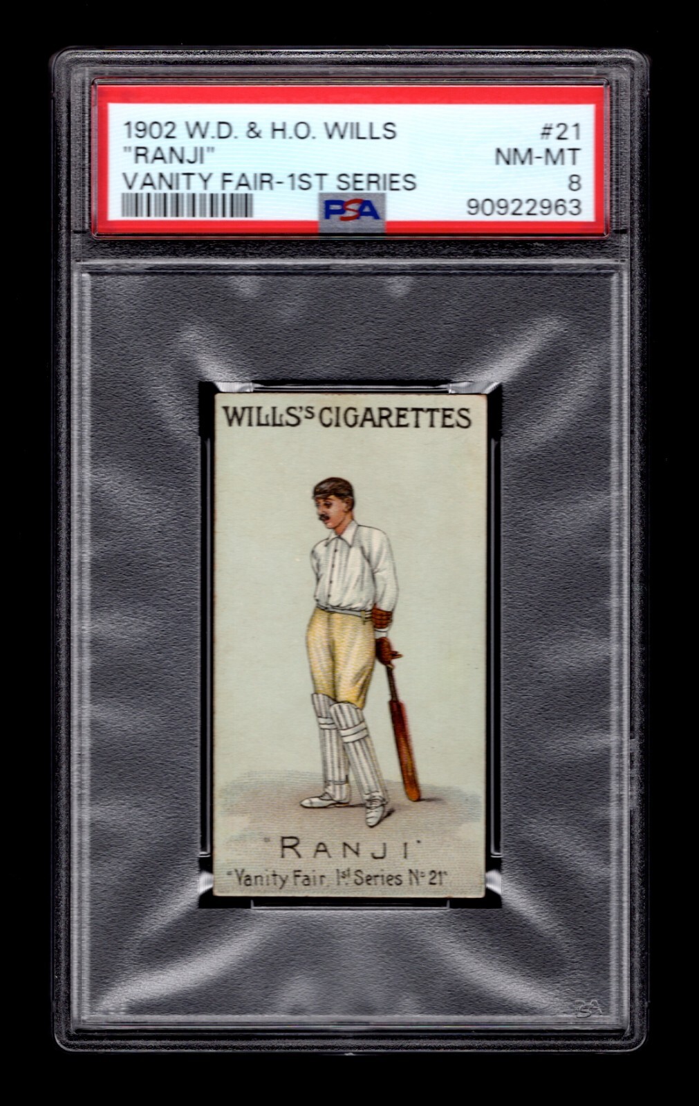 PSA 8 RANJITSINHJI 1902 Wills Vanity Fair Cricket Card HIGHEST EVER GRADED 1/1