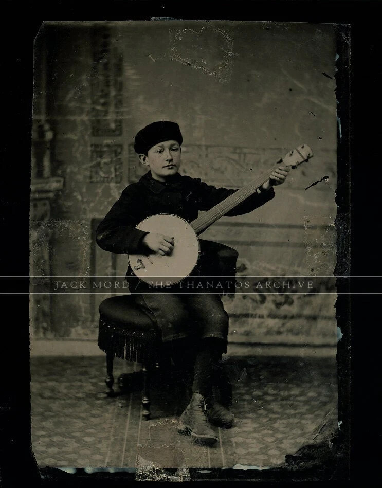 RARE 1800s ID’d Tintype Photo THOMAS GLYNN Prodigy Banjo Musician Antique Music RARE 1800s ID’d Tintype Photo THOMAS GLYNN Prodigy Banjo Musician Antique Music