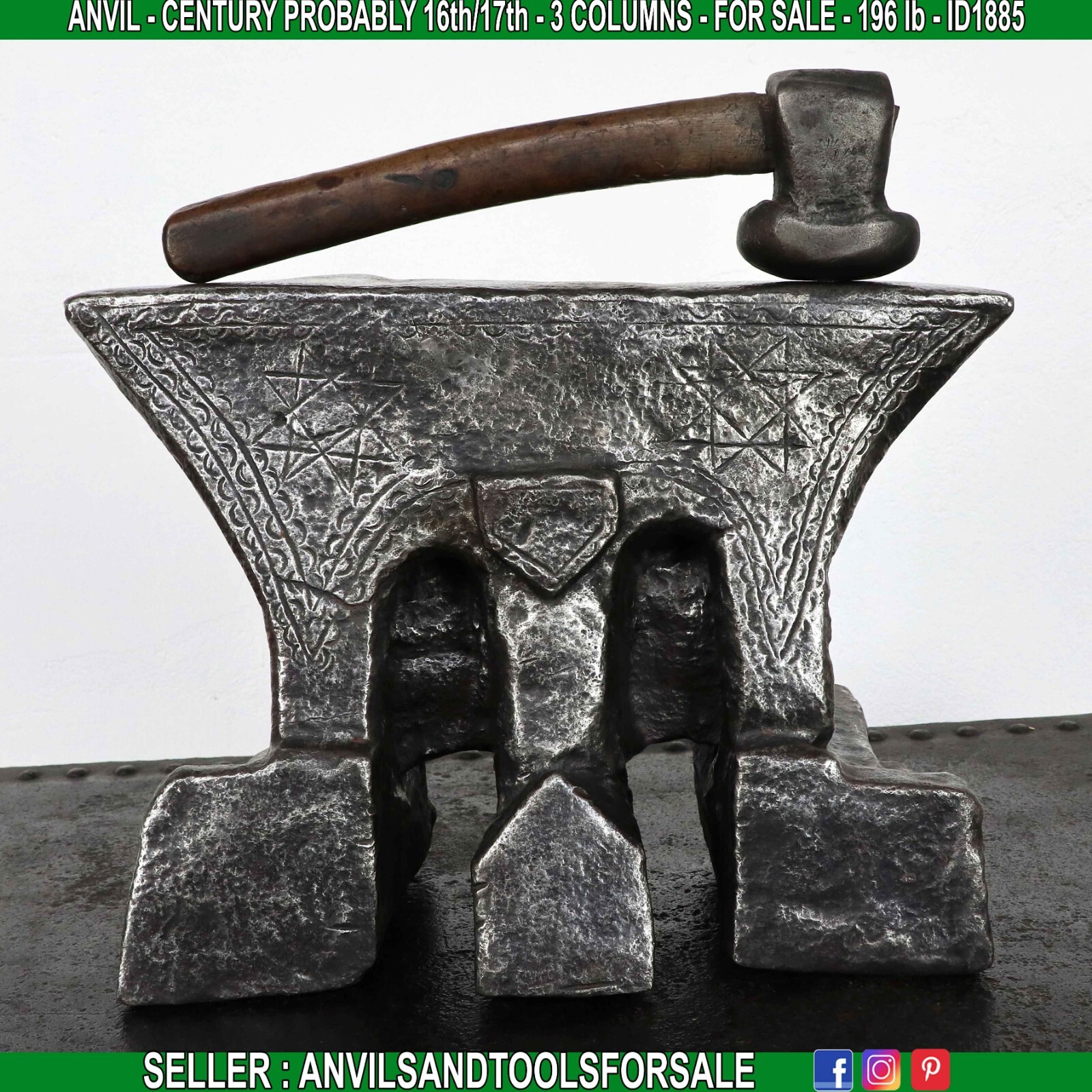 ANVIL - CENTURY PROBABLY 16th/17th - 3 COLUMNS - 196 lb - ID1885