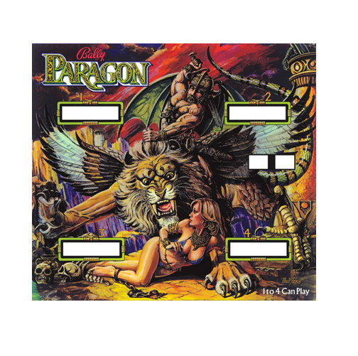Paragon Pinball Machine Backglass - New Paragon Pinball Machine Backglass - New