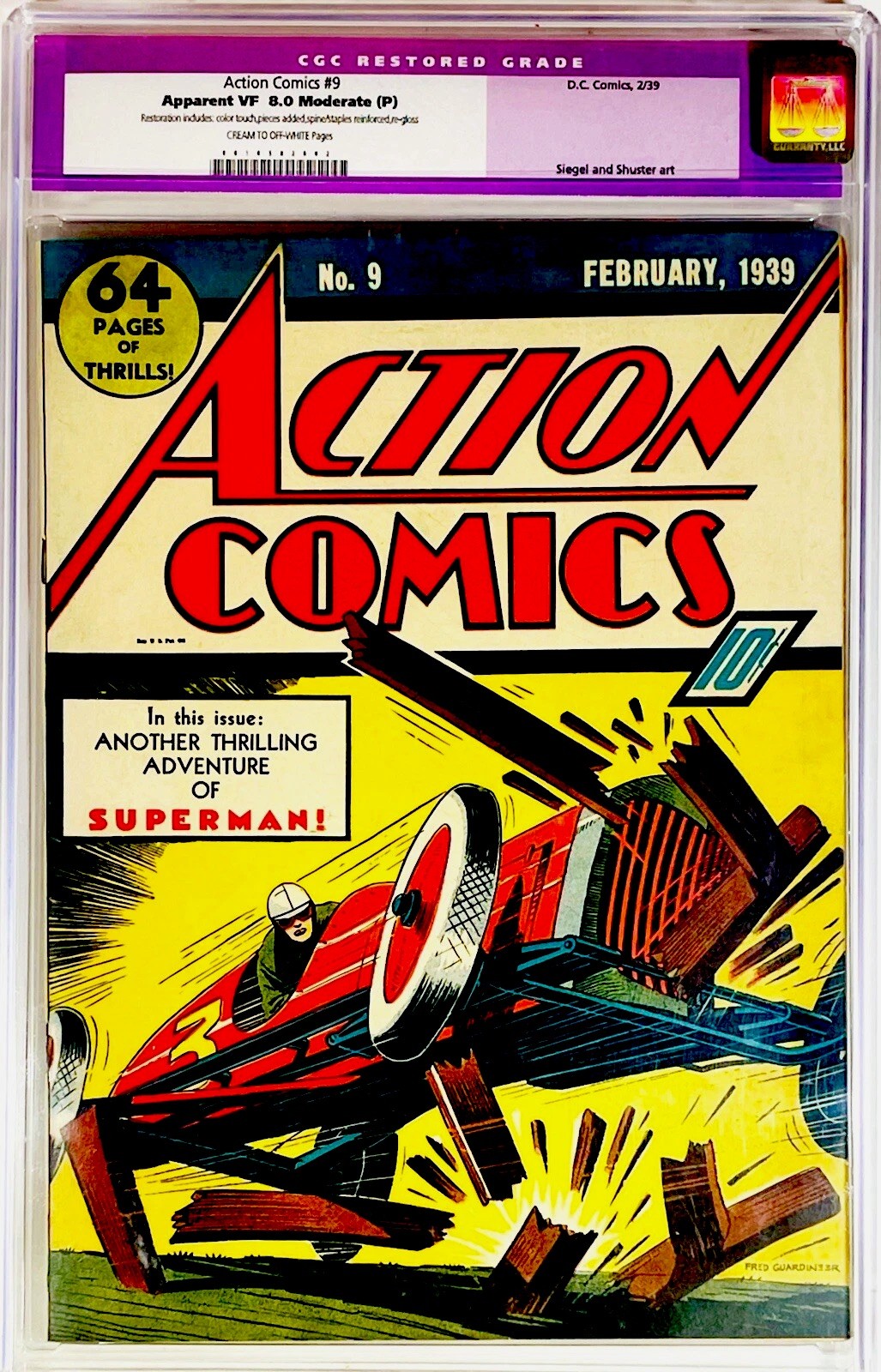 ⭐️ Action Comics #9, 1939 CGC 8.0 TopTier🙌2nd Highest Grade Rare Historical ⭐️ Action Comics #9, 1939 CGC 8.0 TopTier🙌2nd Highest Grade Rare Historical