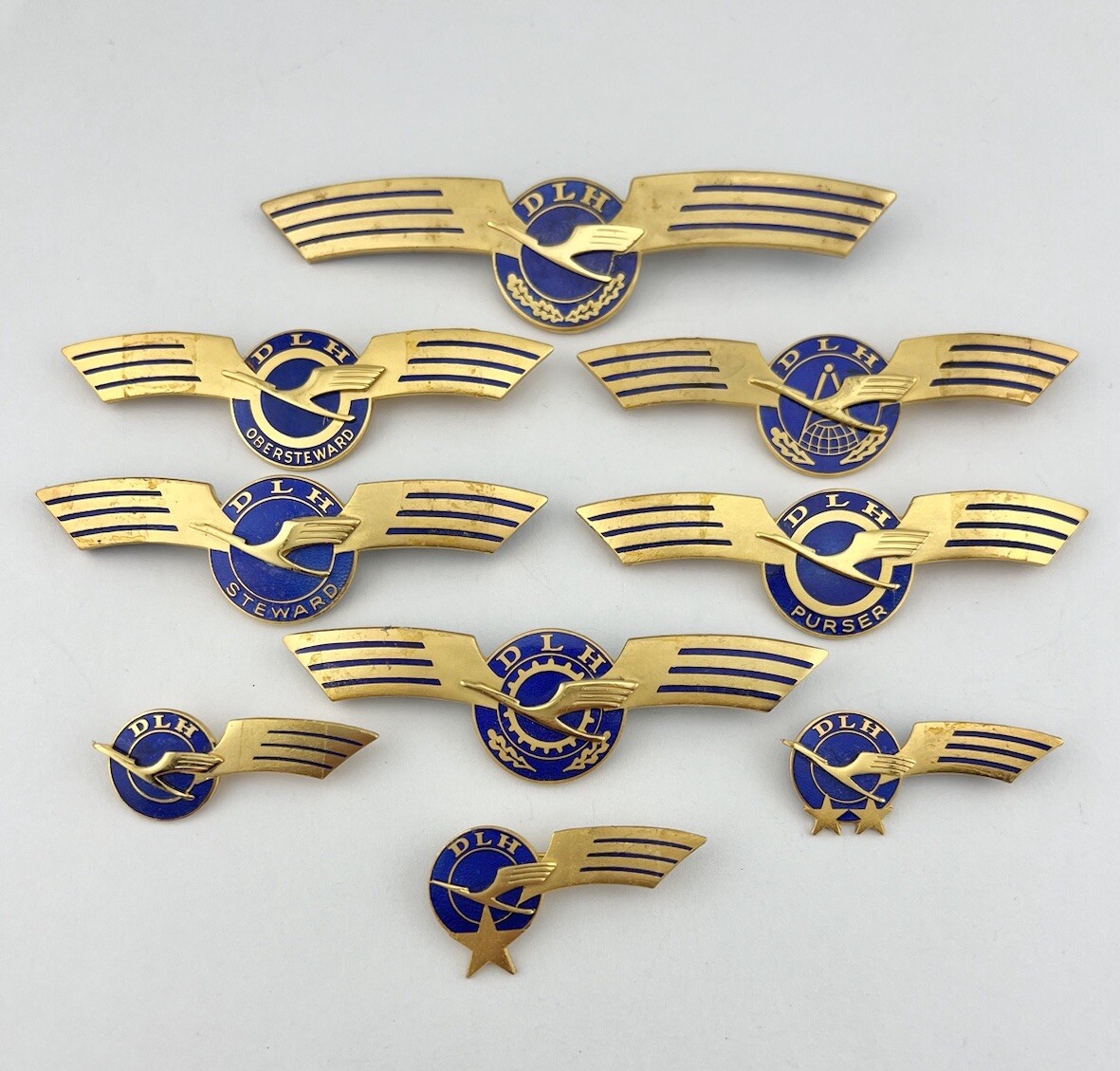 9) RARE DLH (Deutsche Lufthansa) Entire Flight Crew Wing German Airline Wings