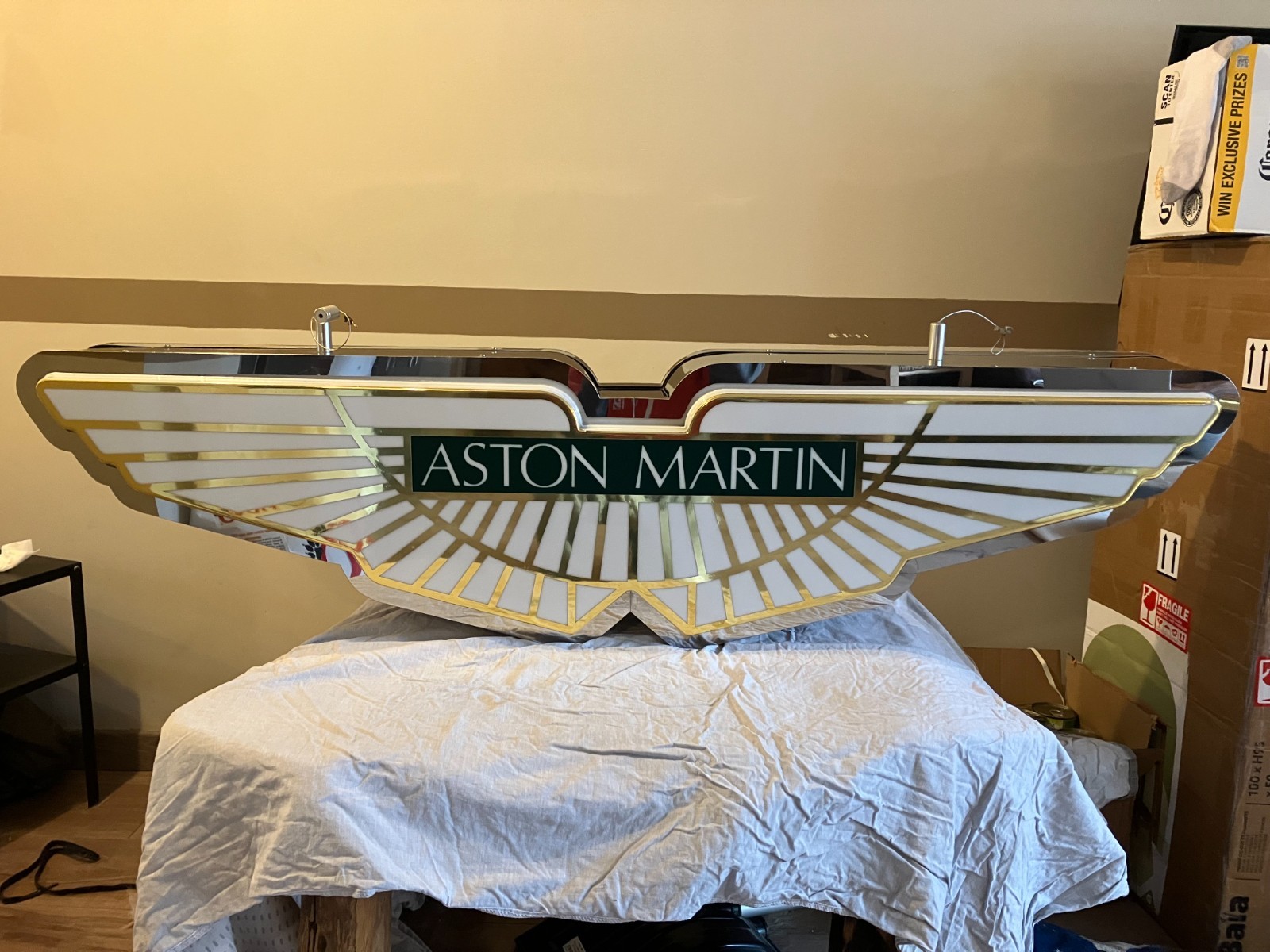 ASTON MARTIN ORIGINAL FACTORY DEALERSHIP SIGN DOUBLE SIDED VINTAGE 1990`S RARE ASTON MARTIN ORIGINAL FACTORY DEALERSHIP SIGN DOUBLE SIDED VINTAGE 1990`S RARE