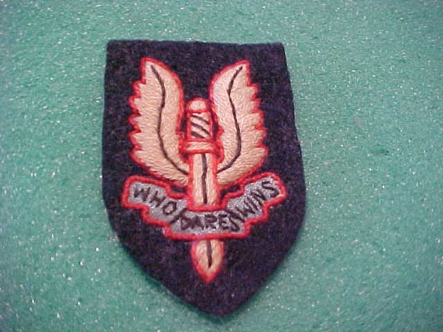 CERTIFIED W.W.2 BRITISH S.A.S. BERET INSIGNIA PATCH ORIGINAL NO GLOW CERTIFIED W.W.2 BRITISH S.A.S. BERET INSIGNIA PATCH ORIGINAL NO GLOW