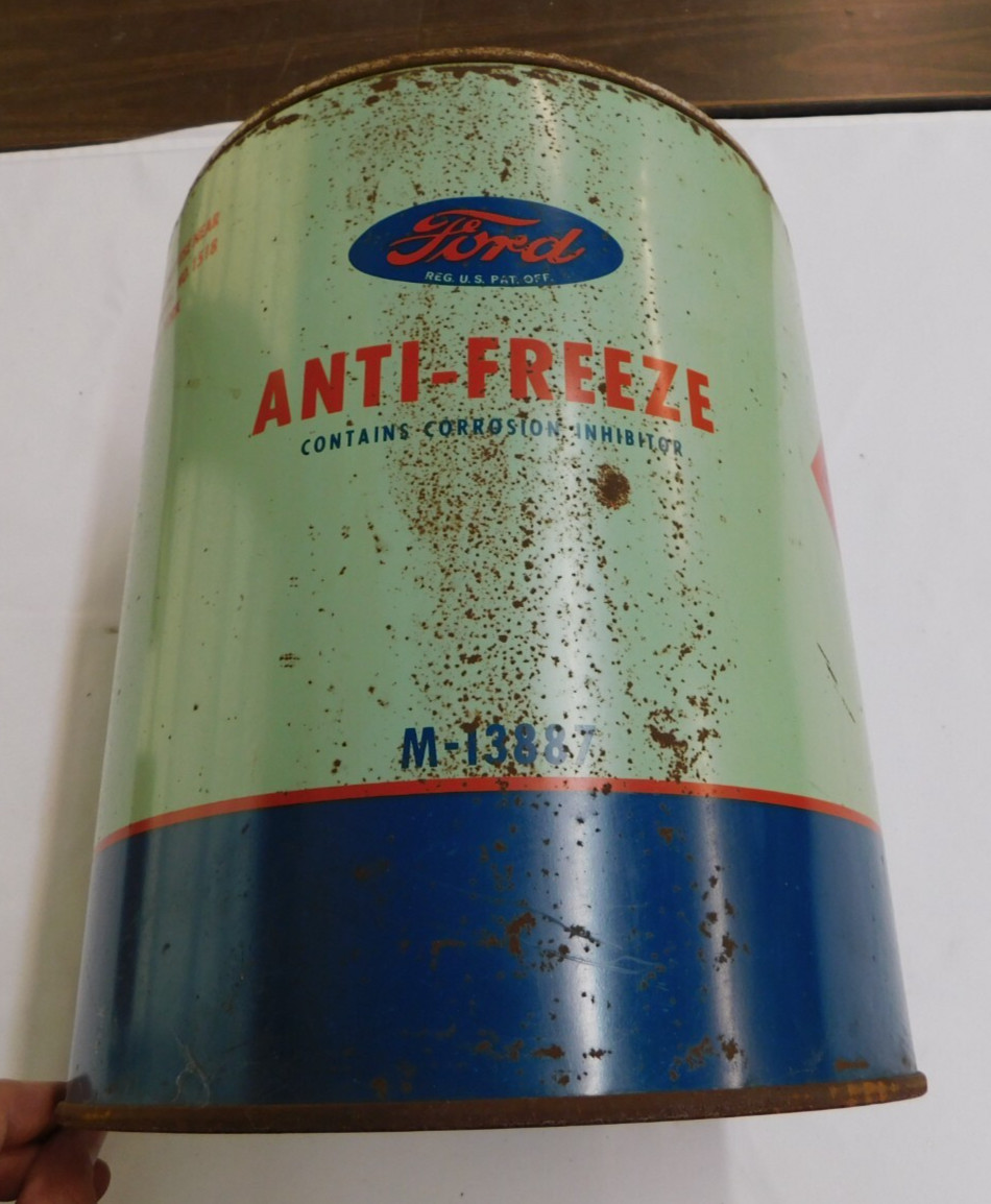 OEM Ford 1940's 1950's 5 Gallon Oil Can Anti-Freeze Display Item Sign