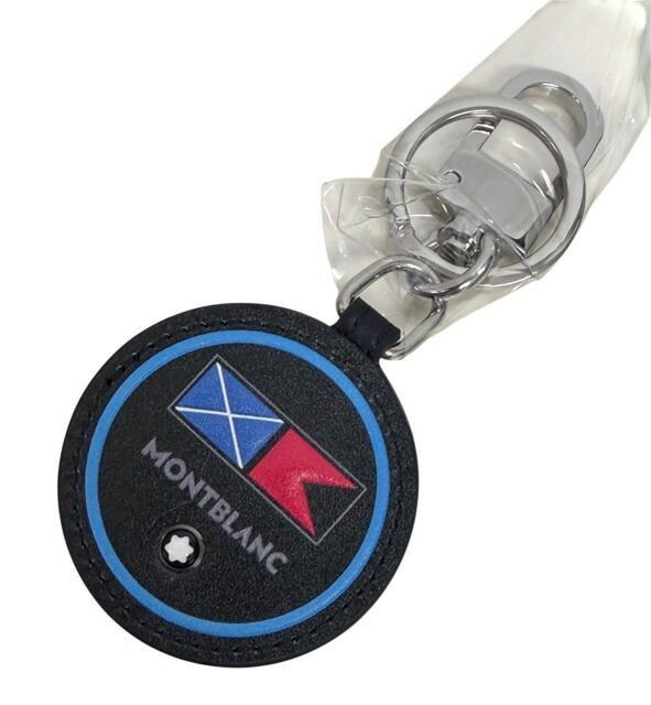 Unused Montblanc Keychain Key Ring Key Fob Soft Grain Flag Blue MONTBLANC Men's Unused Montblanc Keychain Key Ring Key Fob Soft Grain Flag Blue MONTBLANC Men's