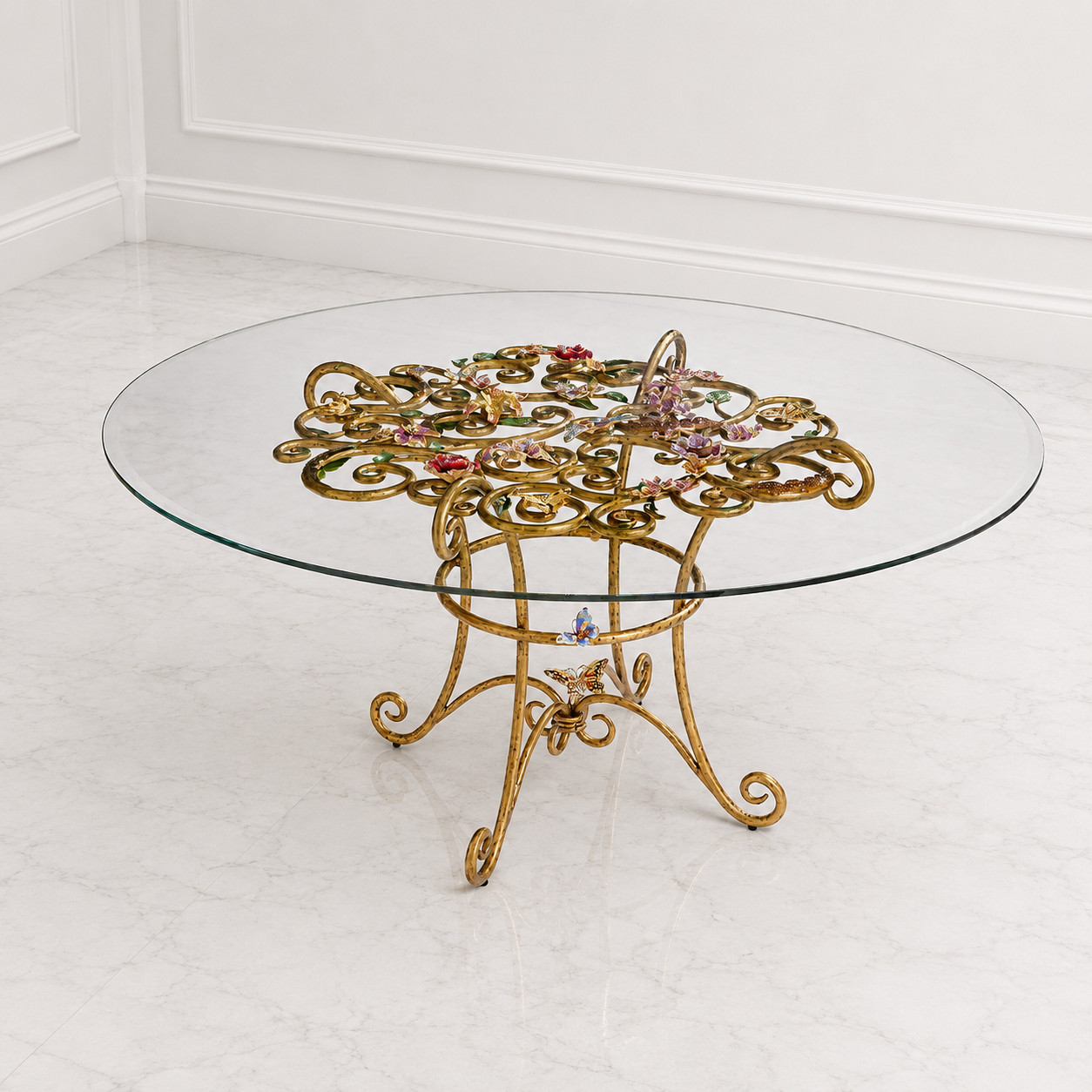 Jay Strongwater Table Sophia Floral Dining Table Jay Strongwater Table Sophia Floral Dining Table