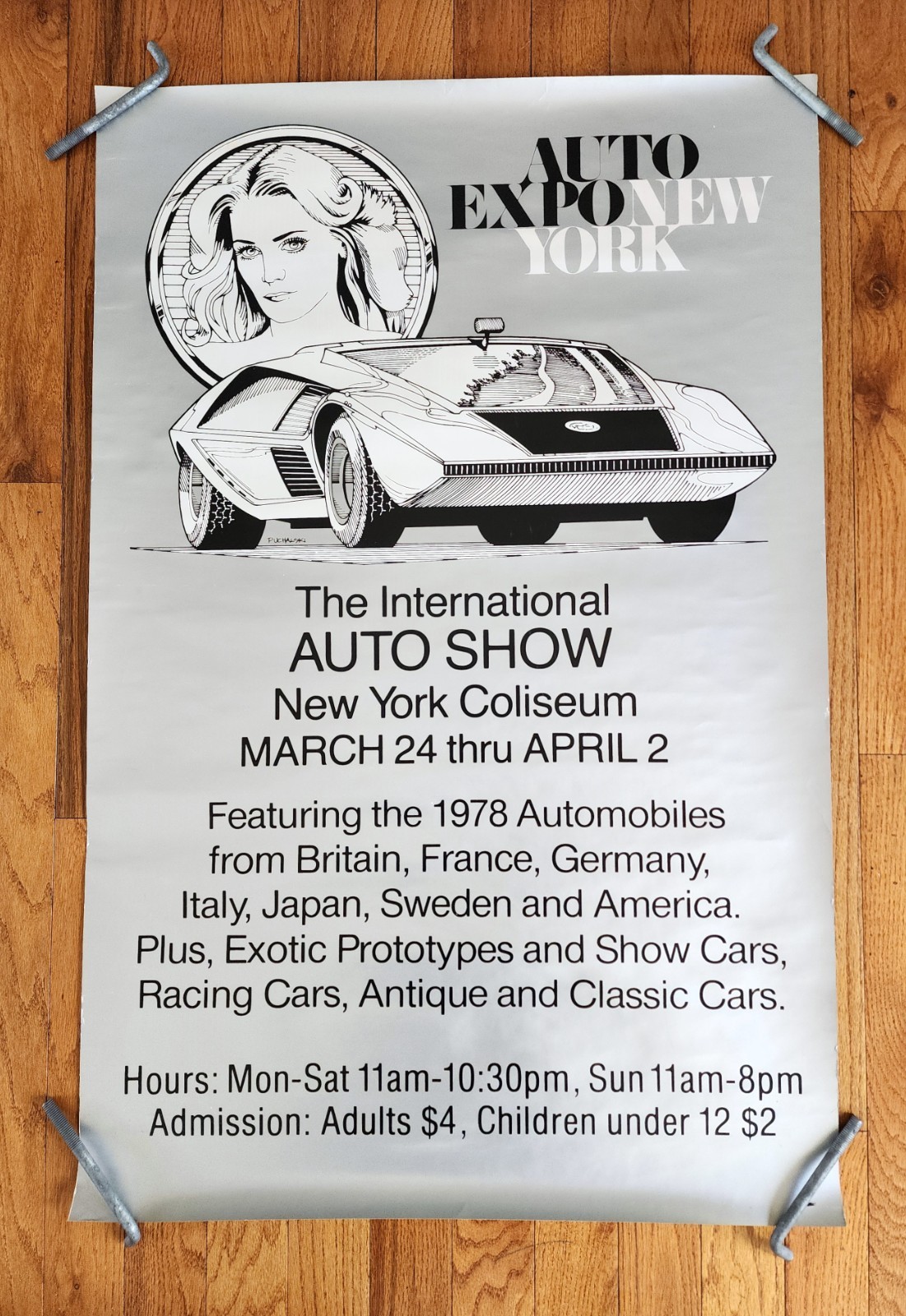 1978 AUTO EXPO NEW YORK THE INTERNATIONAL AUTO SHOW NY COLISEUM POSTER MANHATTAN