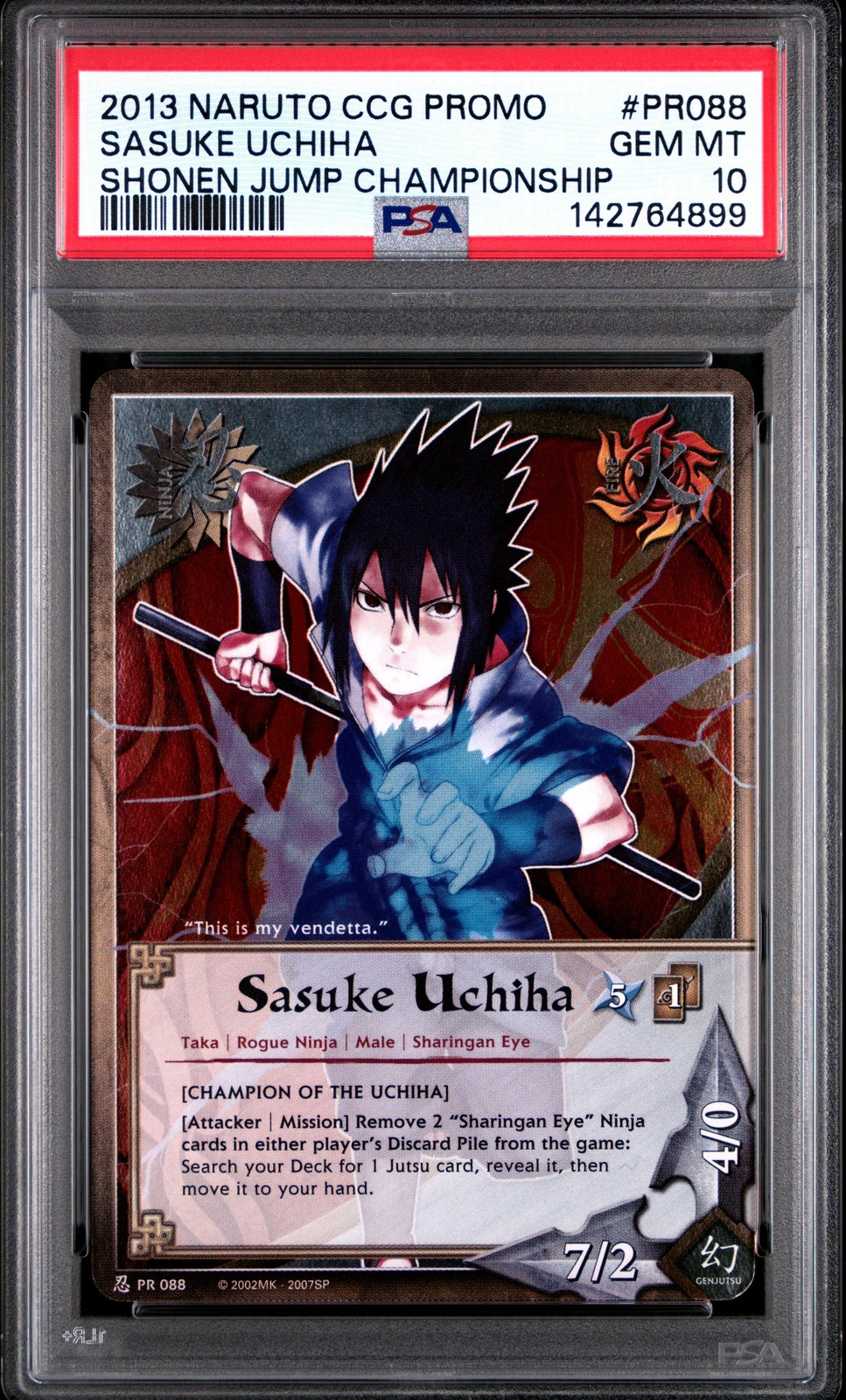 2013 NARUTO CCG PROMO 2013 SHONEN JUMP CHAMPIONSHIP #PR088 SASUKE UCHIHA PSA 10 2013 NARUTO CCG PROMO 2013 SHONEN JUMP CHAMPIONSHIP #PR088 SASUKE UCHIHA PSA 10