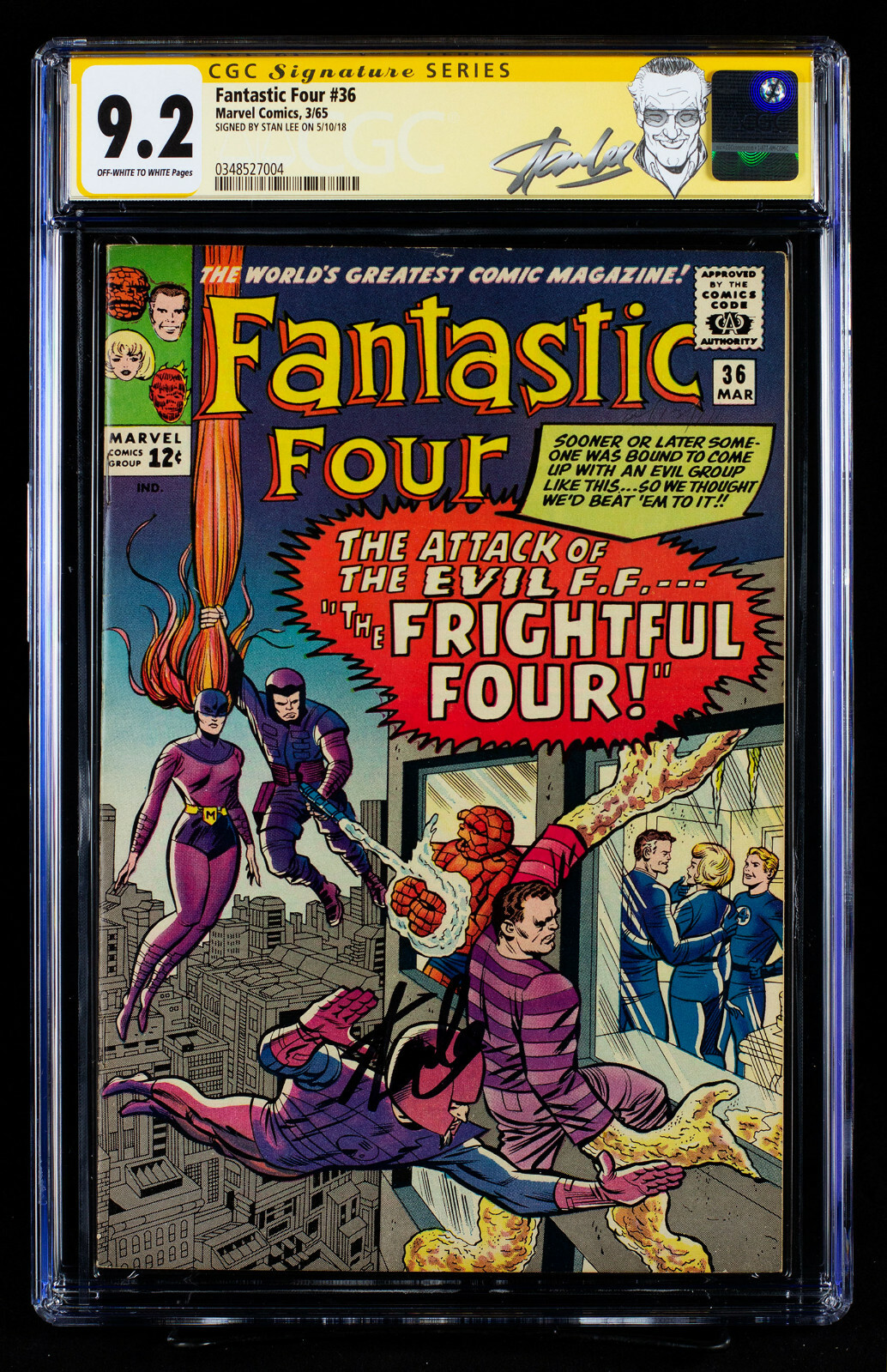 FANTASTIC FOUR #36 (1965) CGC 9.2 SS Near Mint Minus signed by Writer STAN LEE FANTASTIC FOUR #36 (1965) CGC 9.2 SS Near Mint Minus signed by Writer STAN LEE