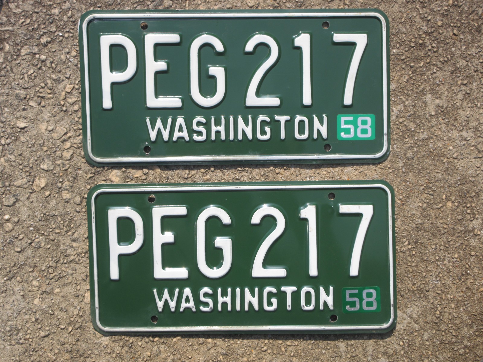 1958 Washington License Plate Pair Set Chevy Chevrolet Ford Dodge WA PEG 217 1958 Washington License Plate Pair Set Chevy Chevrolet Ford Dodge WA PEG 217