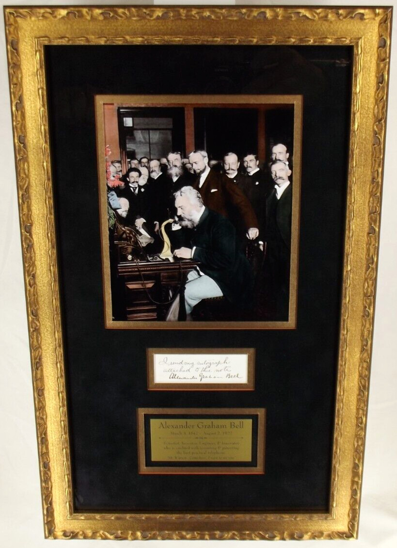 Alexander Graham Bell Telephone Inventor Autograph Display JSA Authenticated   