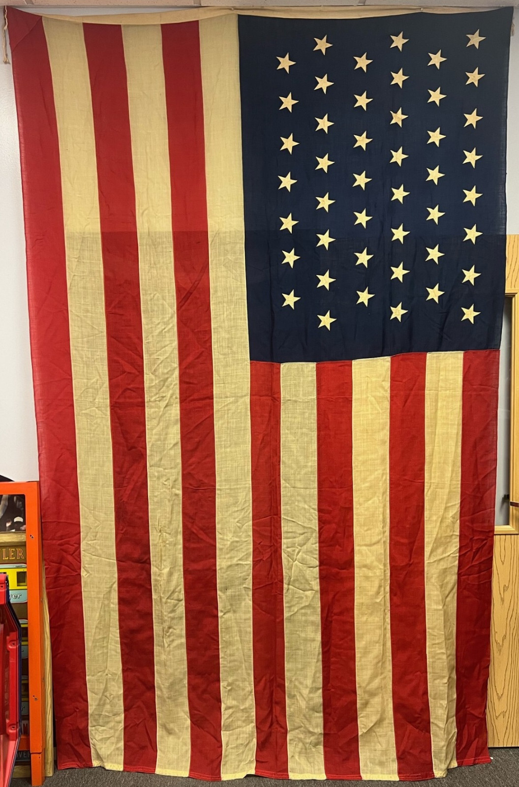 AMERICAN FLAG VINTAGE 45 STAR (1896-1908) ISSUED w/NAME - SPANISH AMERICAN WAR
