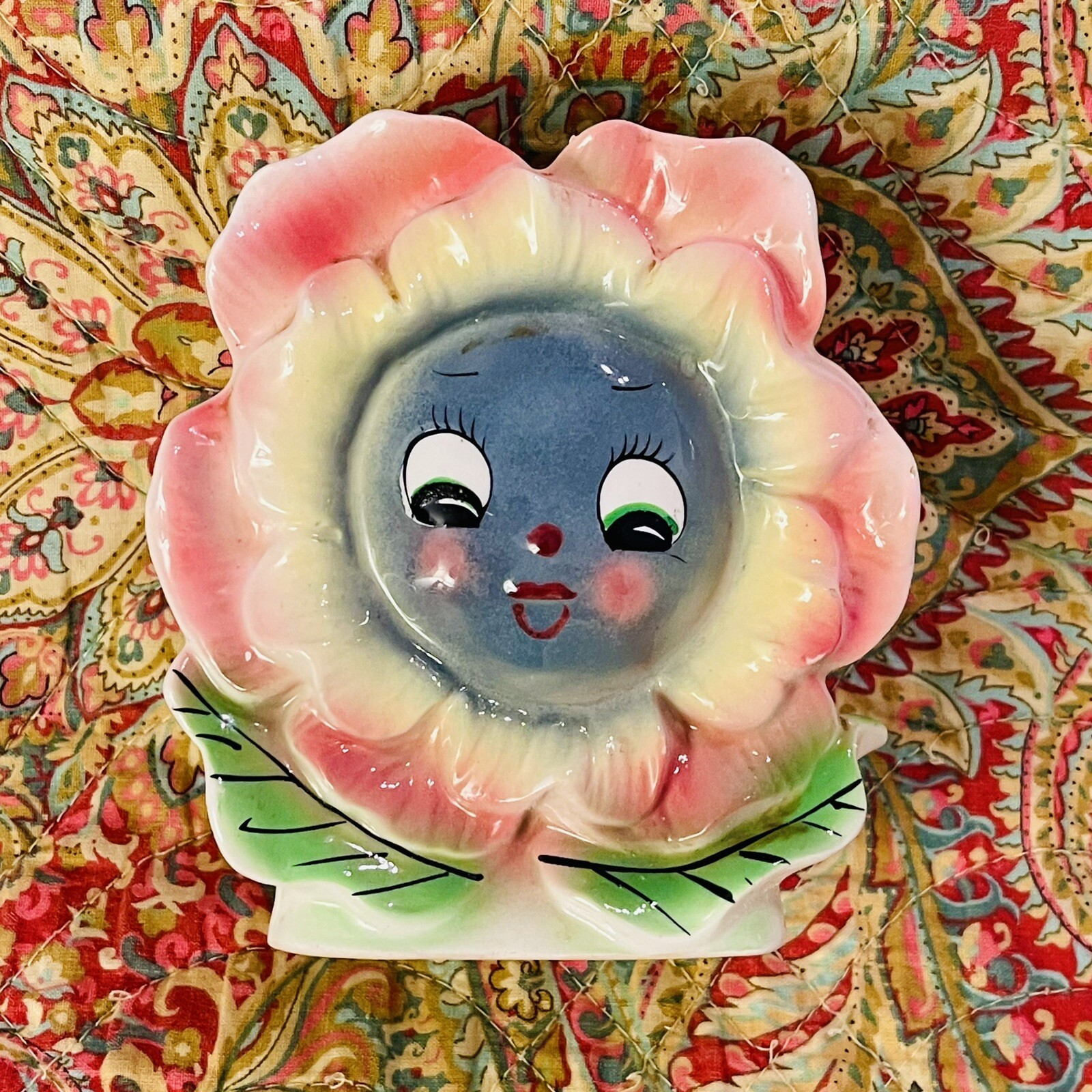 PY Miyao Anthropomorphic Pink Wall Pocket Planter Made in Japan circa 1950s PY Miyao Anthropomorphic Pink Wall Pocket Planter Made in Japan circa 1950s