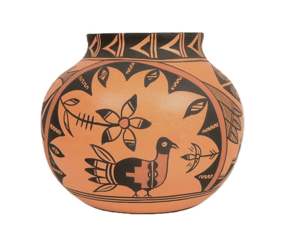 Jemez Pueblo Poly Chrome Pottery Jar By Reyes Madalena Jemez Pueblo Poly Chrome Pottery Jar By Reyes Madalena