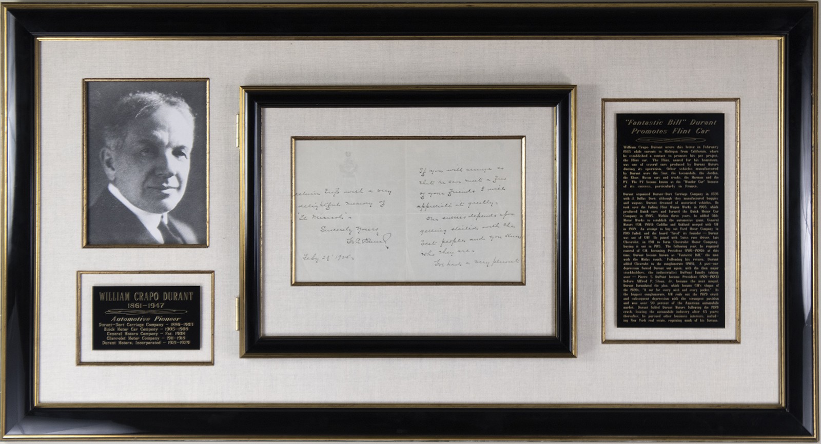 WILLIAM C. DURANT - AUTOGRAPH LETTER SIGNED 02/24/1925 WILLIAM C. DURANT - AUTOGRAPH LETTER SIGNED 02/24/1925