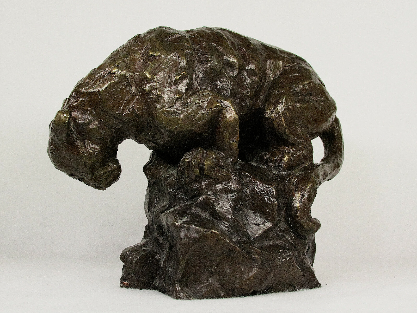 Gwen Harrison Lockhart (American 20th century) Cougar Signed Bronze Sculpture