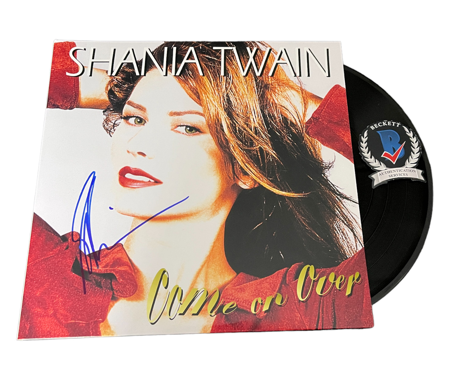 SHANIA TWAIN SIGNED AUTOGRAPH COME ON OVER LP VINYL BECKETT BAS SHANIA TWAIN SIGNED AUTOGRAPH COME ON OVER LP VINYL BECKETT BAS