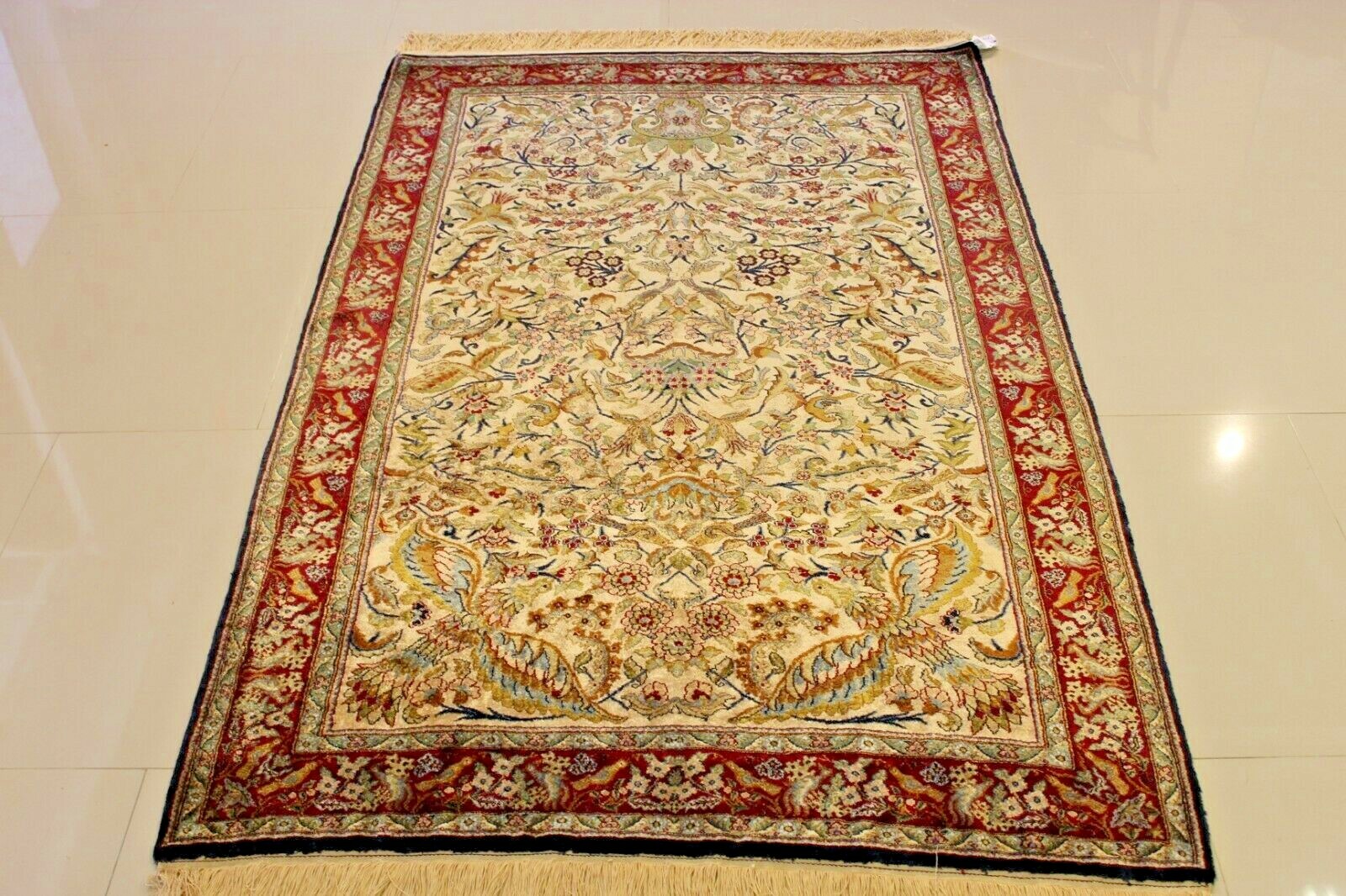 Genuine Super Royal Turkish Hereke Pure Silk Handmade Rug- Collectors Item 4'x6' Genuine Super Royal Turkish Hereke Pure Silk Handmade Rug- Collectors Item 4'x6'