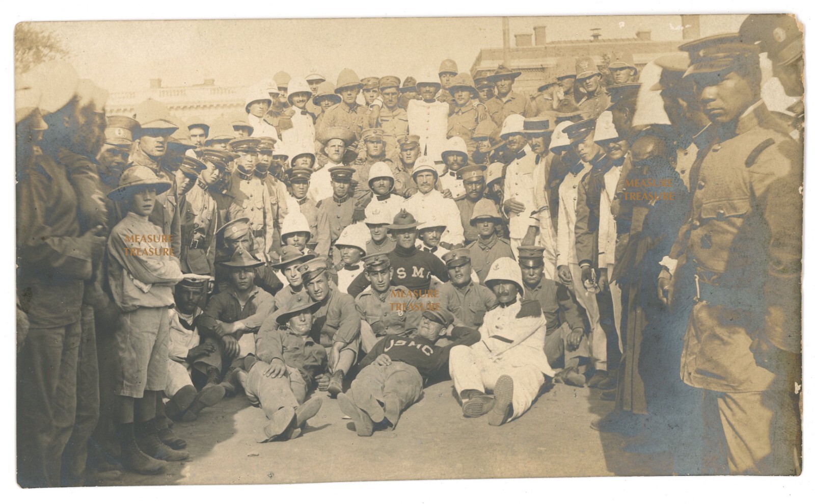 C.1912 WOW BASEBALL BEIJING CHINA USMC BRITISH JAPANESE LEGATION PHOTO F2