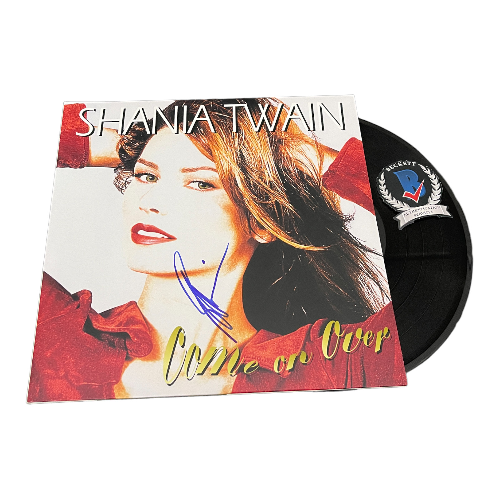 SHANIA TWAIN SIGNED AUTOGRAPH COME ON OVER LP VINYL BECKETT BAS SHANIA TWAIN SIGNED AUTOGRAPH COME ON OVER LP VINYL BECKETT BAS