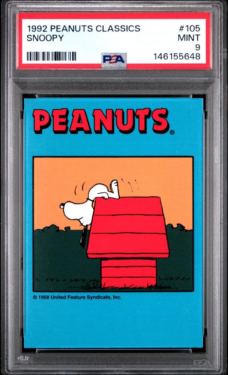 1992 ProSports Peanuts Classics SNOOPY RC PSA 9 Mint POP 1 #105 1992 ProSports Peanuts Classics SNOOPY RC PSA 9 Mint POP 1 #105