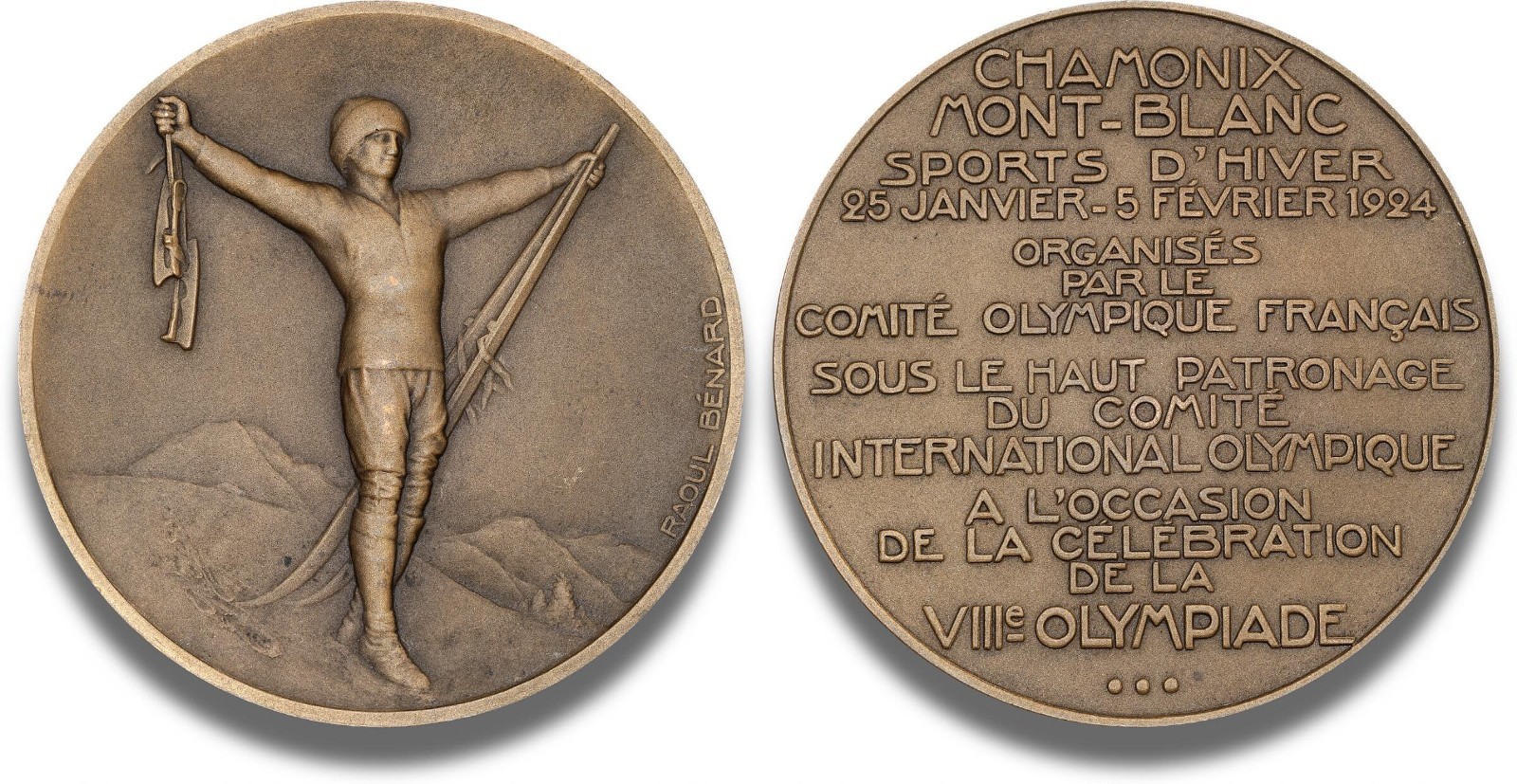 1924 Winter Olympics Chamonix Original Bronze Winner Medal 1924 Winter Olympics Chamonix Original Bronze Winner Medal