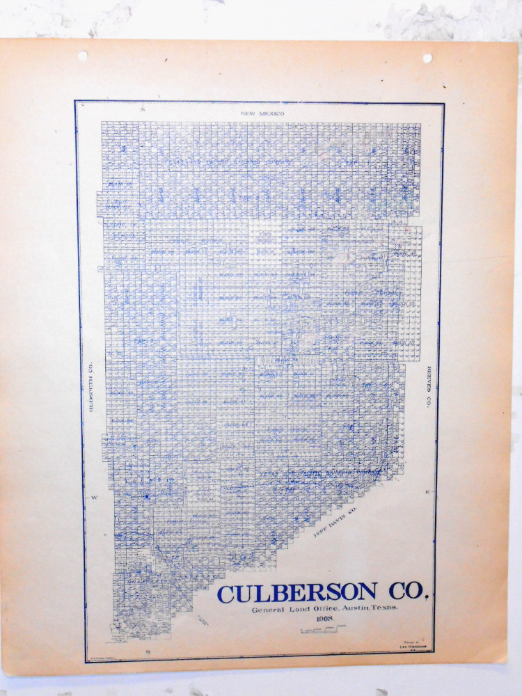 Old Culberson County Texas General Land Office Owner Map Van Horn Lobo Kent Old Culberson County Texas General Land Office Owner Map Van Horn Lobo Kent