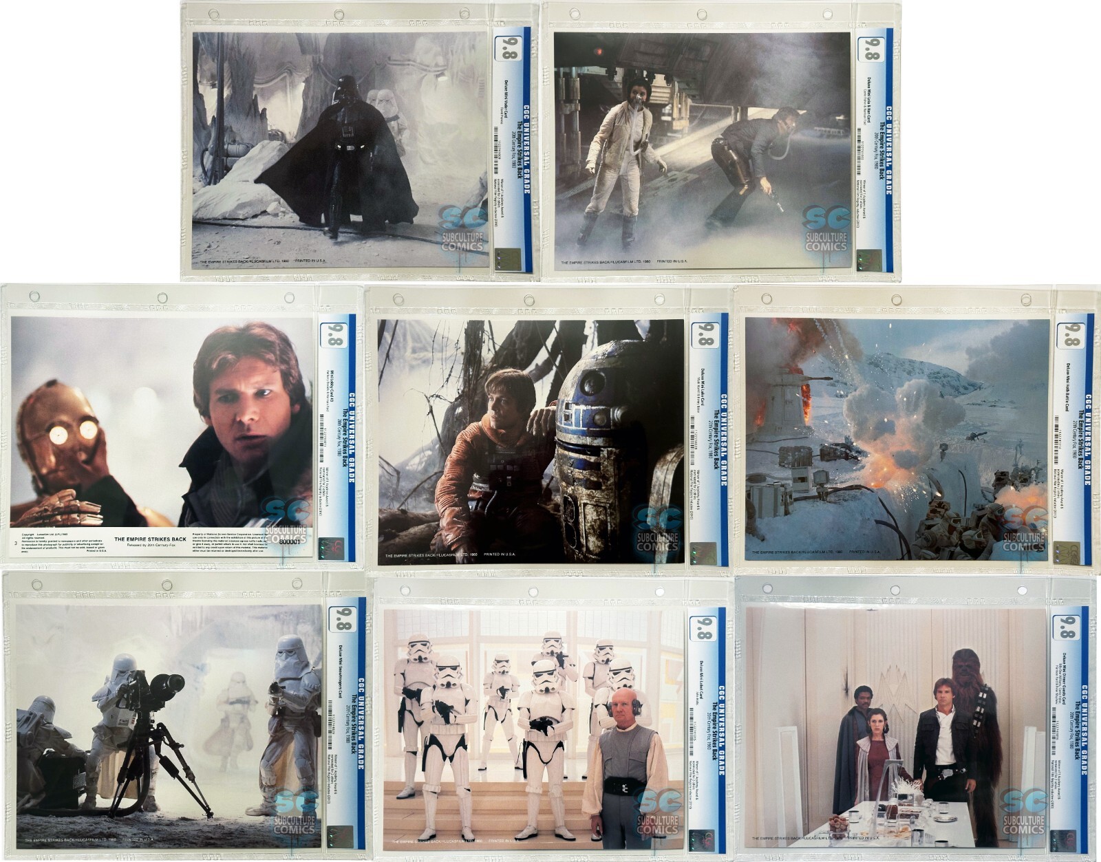 1980 STAR WARS THE EMPIRE STRIKES BACK - COMPLETE MINI LOBBY CARD SET - CGC 9.8