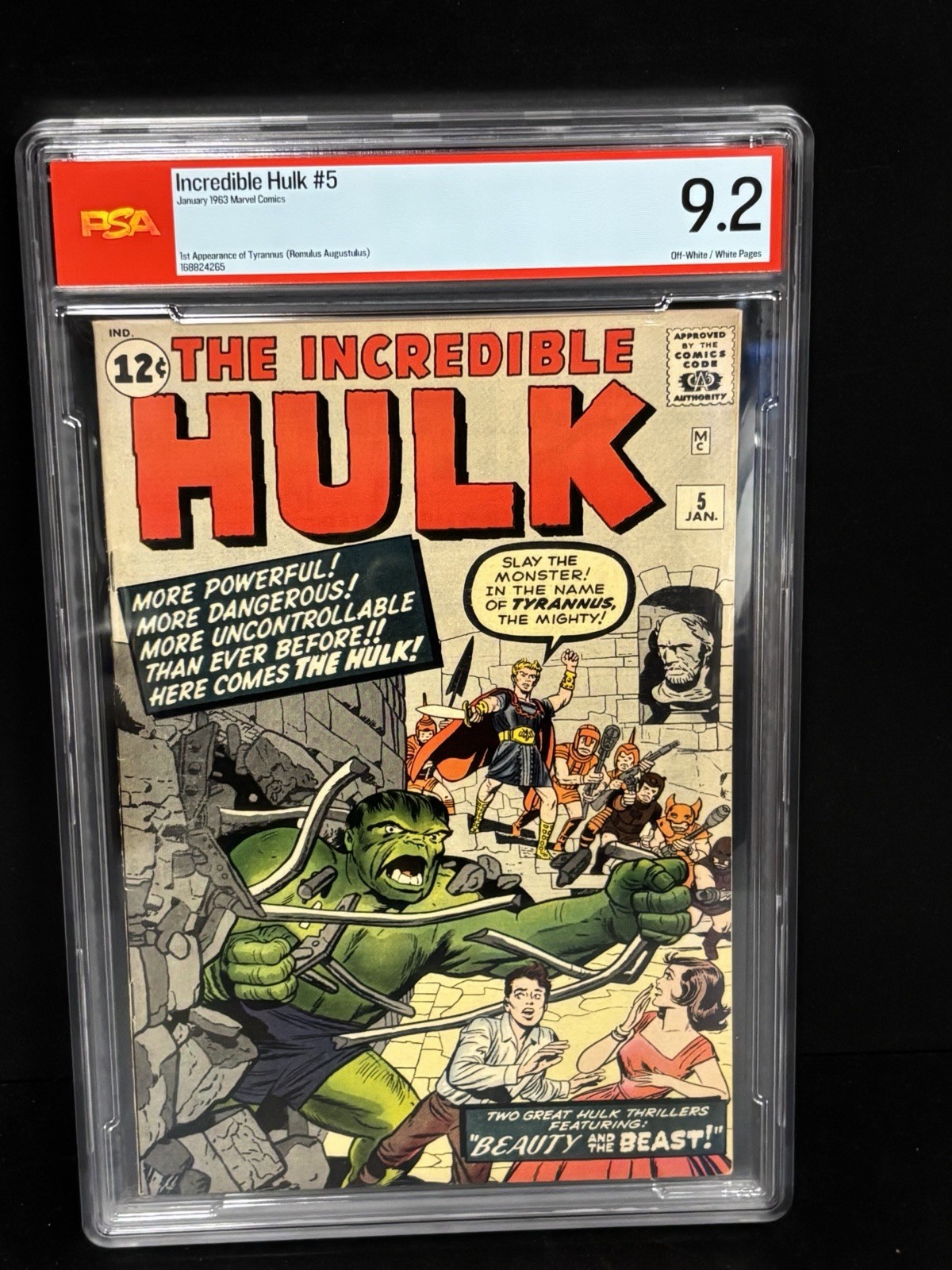 Incredible Hulk #5 PSA 9.2 - 1st Appearance Tyrannus | Marvel 1963 Vintage Comic